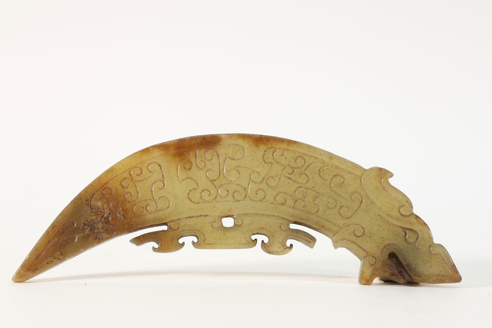 Jade Carved Dragon Pattern Bi (1 of 4)