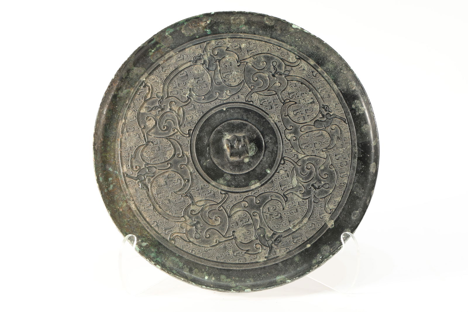 Bronze Carved Beast Face Pattern Mirror (1 of 10)