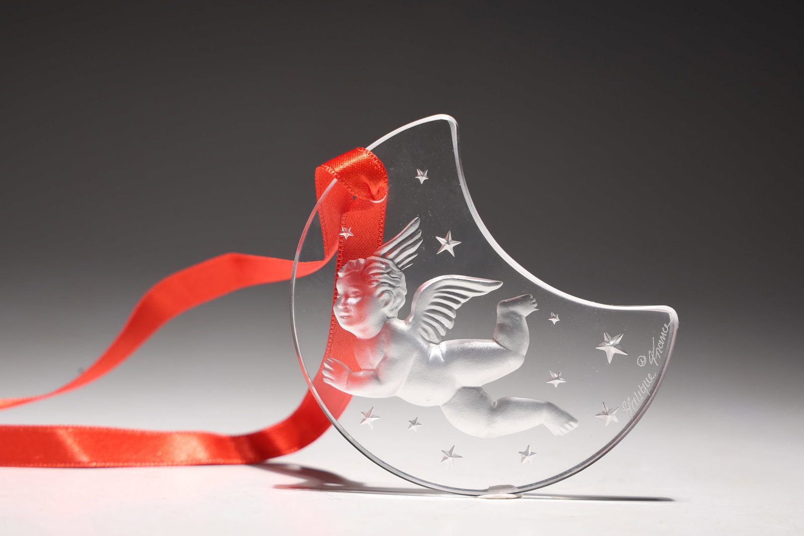 Lalique Moon Angle France Christmas Ornament: Lalique Moon Angle France Christmas Ornament (7 x 4.5 x 0.5 cm)