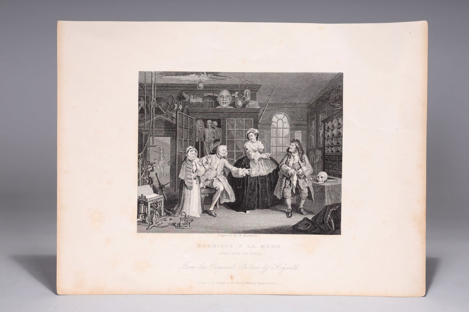 Vintage Print Marriage A LA Mode,Scene With Quack , Hogarth, C1840 (1 of 5)