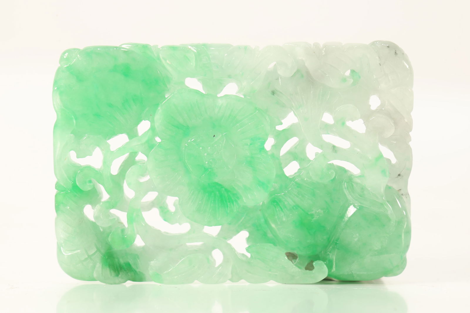 Jadeite Carved Flower Pattern Pendant (1 of 3)