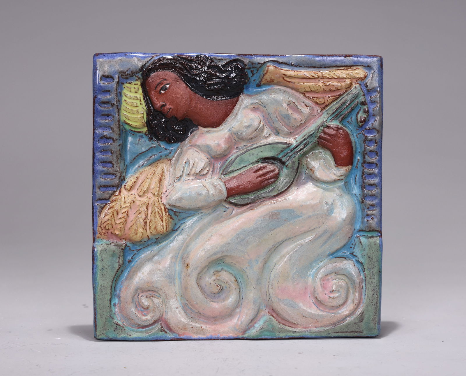 Heather Goff 1996 Folk Art Tiles: Heather Goff 1996 Folk Art Tiles (14 x 14 x 2 cm)