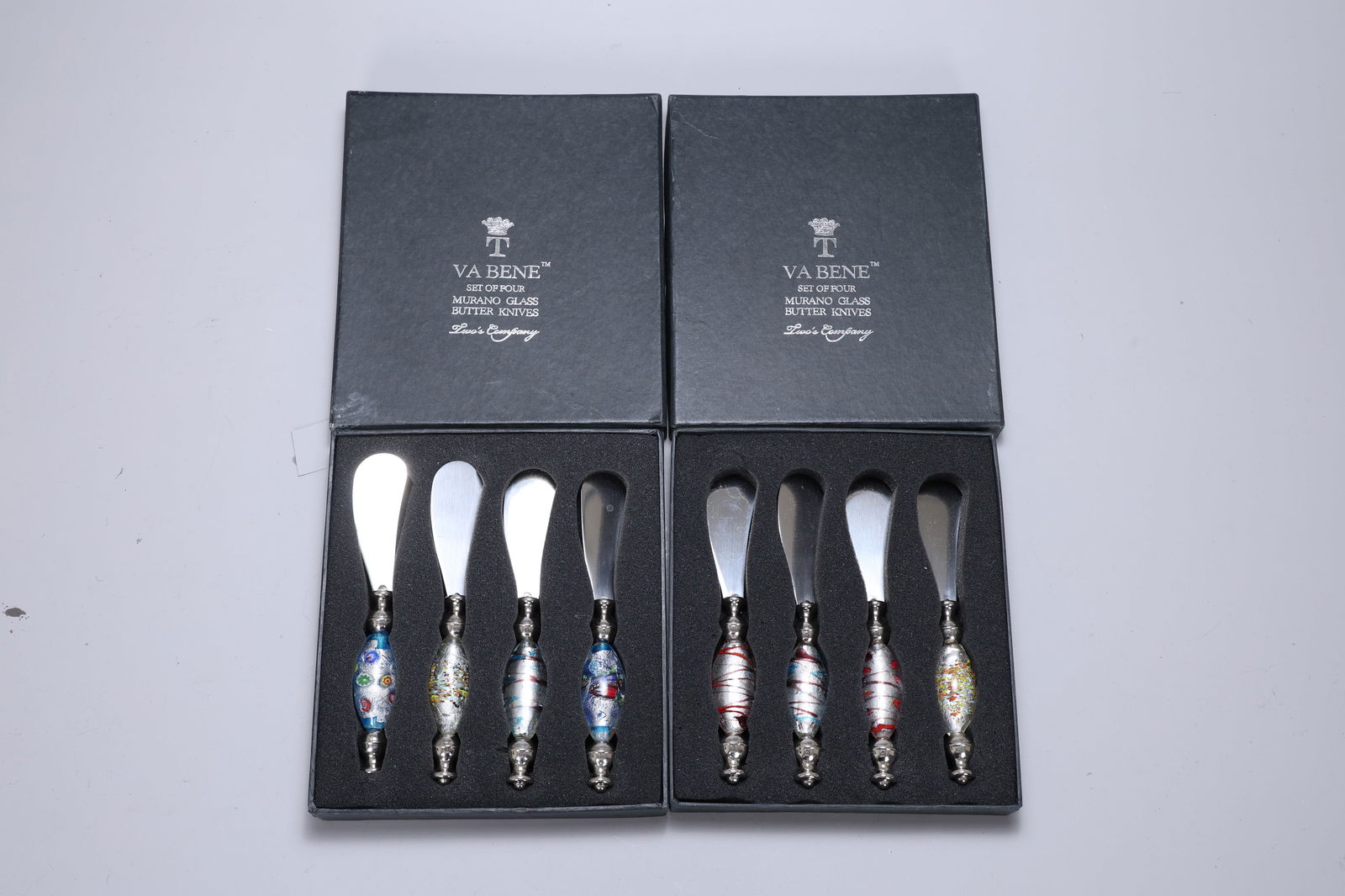 2 Set Box of Va Bene Murano Glass Butter Knives (1 of 6)