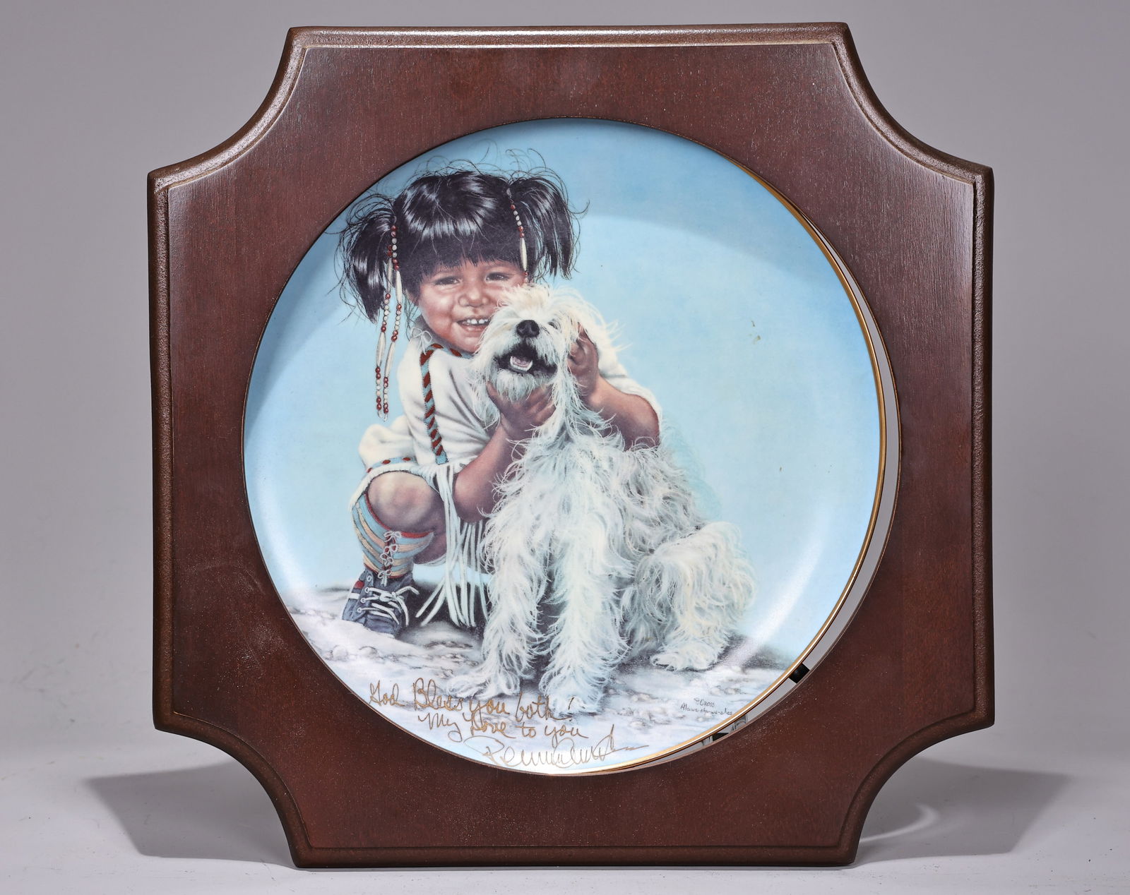 Penni Anne Cross Limited Edition " Paiute Pals" Plate Framed