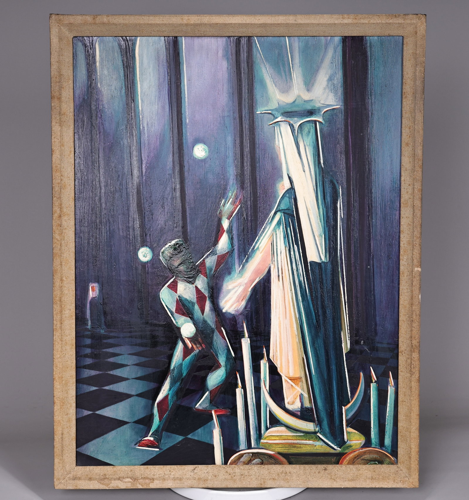 Kenneth Kendall Abstract Art Oil Painting: Kenneth Kendall Abstract Art Oil Painting (53 x 68 x 3 cm including frame)