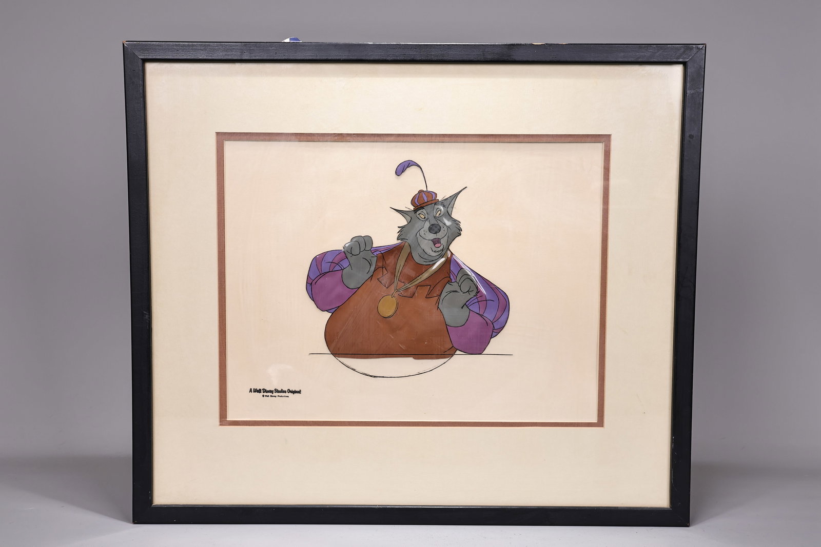 Original Painting On Celluoid Walt Disney Studio Sheriff Nottingham From Robin Hood: Original Painting On Celluoid Walt Disney Studio Sheriff Nottingham From Robin Hood (55 x 48 x 4 cm including frame)