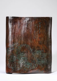 Chinese Rosewood Flower and Melon Pattern Ornament