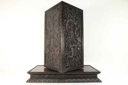 Red Sandalwood Carved Dragon Pattern Box