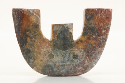 Jade Carved Beast Face Pattern Bi