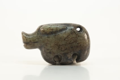 Jade Carved Pig Dragon Ornament