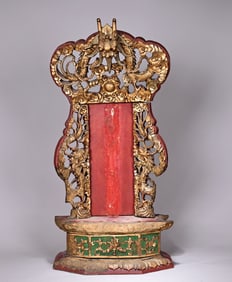 Chinese Gilt Lacquer Wooden Carved Shrine
