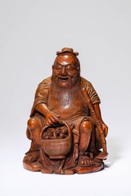 Chinese Carved Elder Bamboo Figure