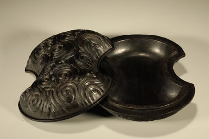 Red Sandalwood Carved Cloud Pattern Lid Box