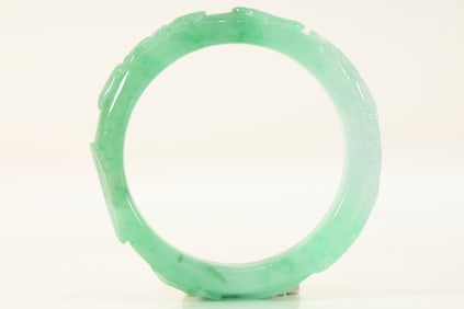 Jadeite Carved Dragon Pattern Bangle