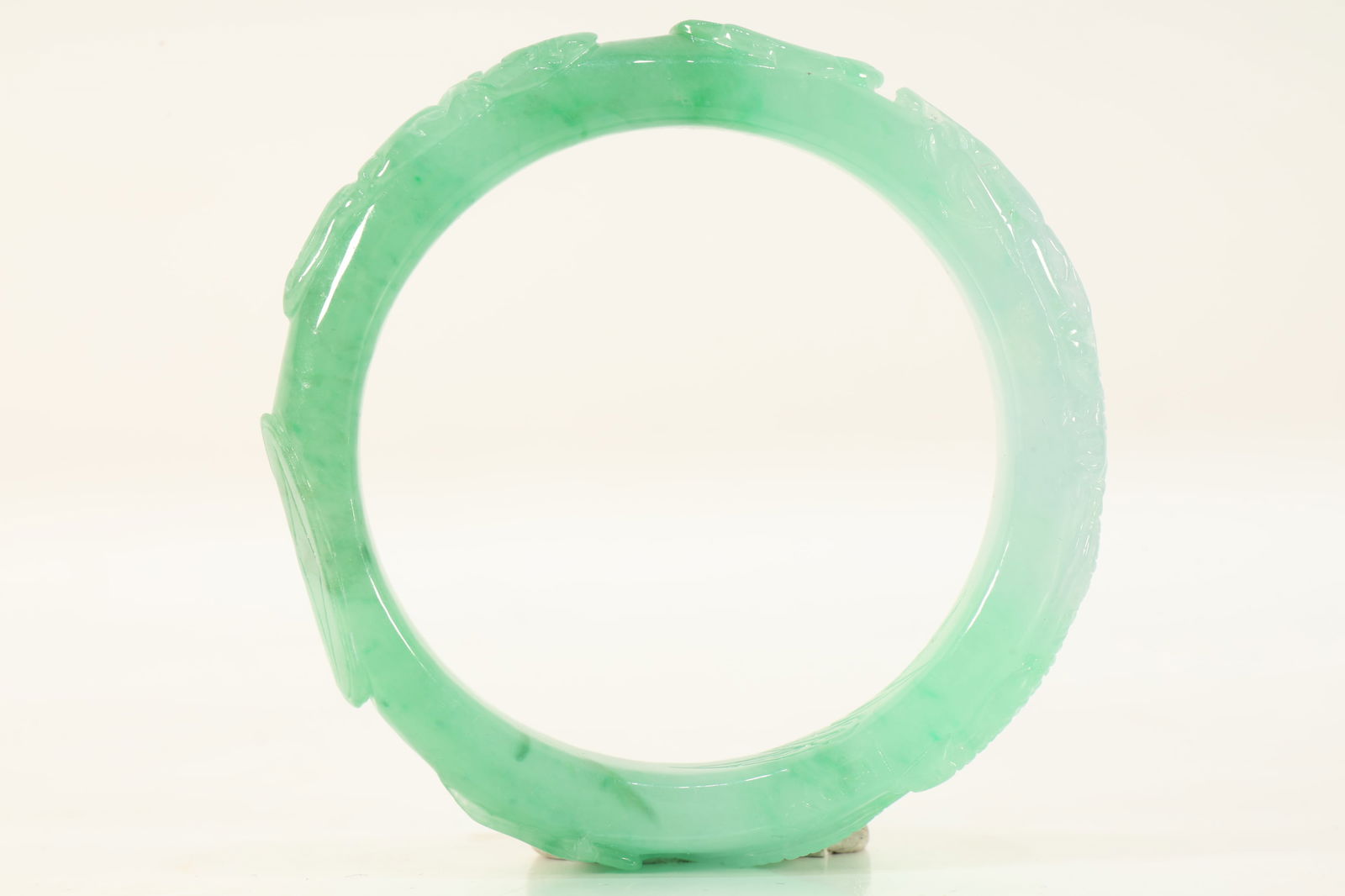 Jadeite Carved Dragon Pattern Bangle (1 of 5)