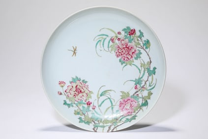 Famille Rose Flower Pattern Porcelain Plate