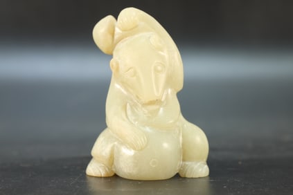Jade Carved Bear Shape Ornament