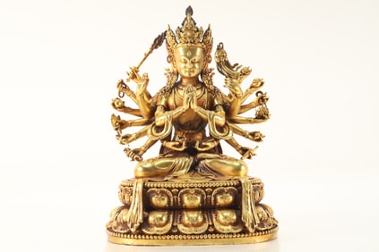 Gilt Bronze GuanYin Figure