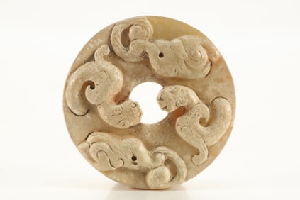 Jade Carved Dragon Pattern Bi