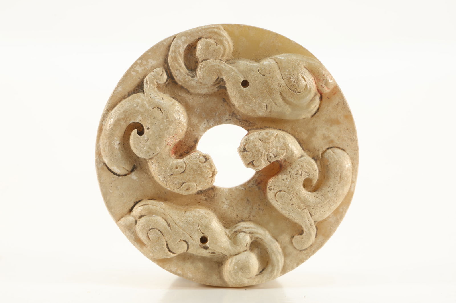 Jade Carved Dragon Pattern Bi (1 of 3)