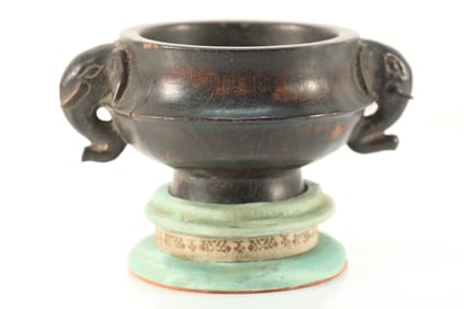 Red Sandalwood Double Elephant Ears Cup