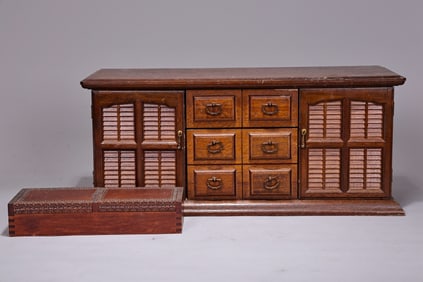 Wooden Jewelry Box Chest 8 Drawer With Small Polish Box