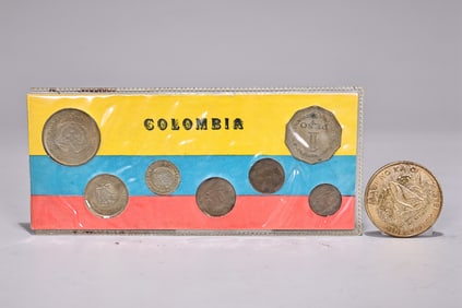 Colombian 7 Coins Set And Maui Dollar Hawaii Coin- Maui No Ka 01