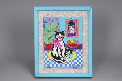 "Moune" Cat Oil Painting By Monique Plassmann