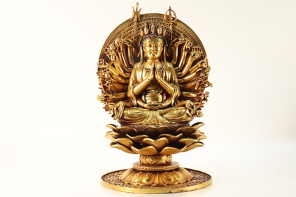 Gilt Bronze GuanYin Figure