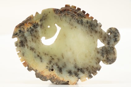 Jade Carved Dragon Shape Bi