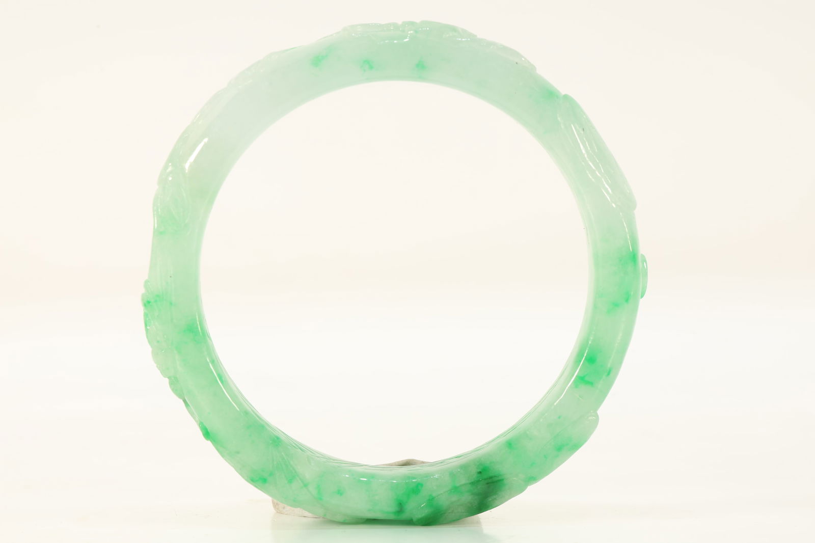 Jadeite Carved Dragon Pattern Bangle (1 of 5)