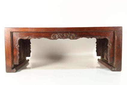 Huanghuali Wood Carved Cloud Pattern Table