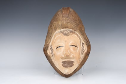 African Puna Gabon Hand Carved Wooden Art Mask