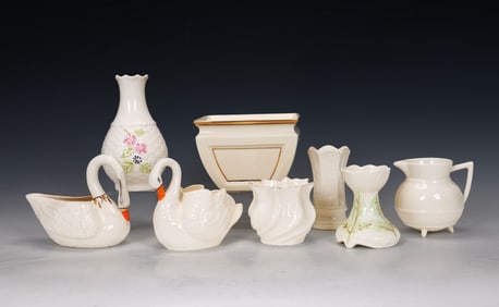 Assorted Belleek Porcelain Table Items And Lenox Bowl