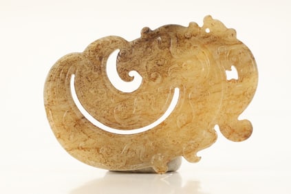 Jade Carved Dragon Pattern Bi