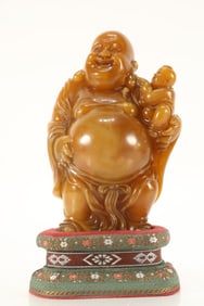 Shoushan Tianhuang Carved Maitreya Figure
