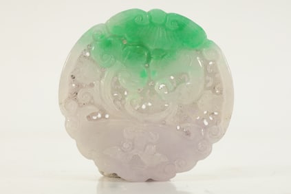 Jadeite Carved Flower Pattern Pendant