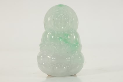 Jadeite Carved GuanYin Pattern Pendant