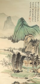 Chinese Drawing Landscape Painting,Zhang Daqian Mark