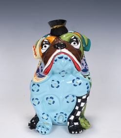 Thomas Hoffmann Hand Painted Dog Sculpture