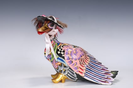 Thomas Hoffmann Hand Painted Duck Goldie Sculpture