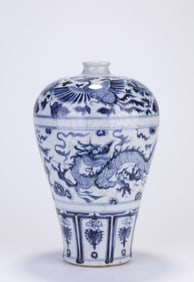 Blue and White Dragon & Phoenix Pattern Porcelain Vase
