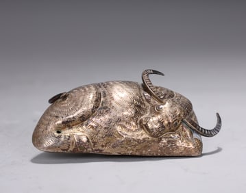 Chinese Silver Water Buffalo Figurine