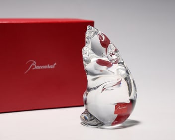 Baccarat Crystal Zodiac Rat Figurine With Box