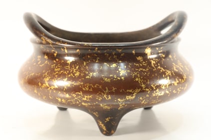 Bronze Sprinkling Gold Double Ears Incense Burner