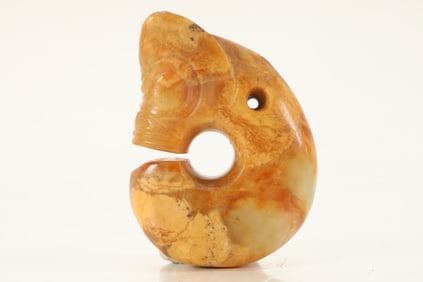 Jade Carved Pig Dragon Ornament