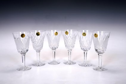 Set Of 6 Tyrone Full Lead Crystal Renmore Goblet