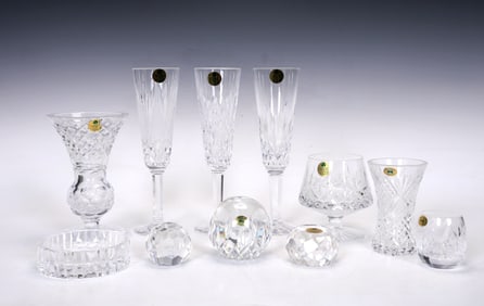 Collection Of 11 Tyrone Full Lead Crystal Table Items