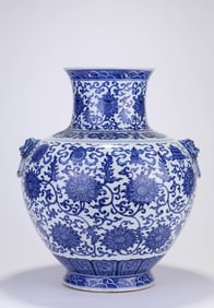 Blue and White Flower with Branch Pattern Porcelain Vase