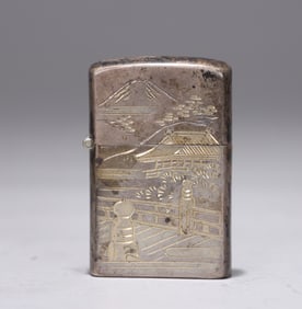 Japanese Sterling Silver 950 Scene Fuji Ligther